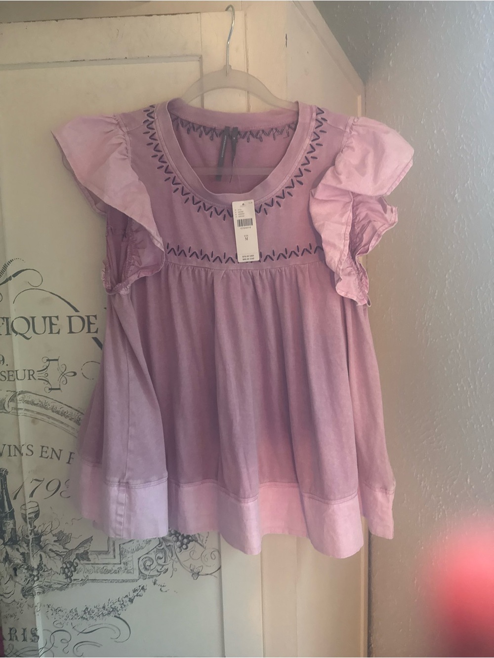 NWT Anthropologie Pintuck Flutter Sleeve Top - Picture 5 of 15